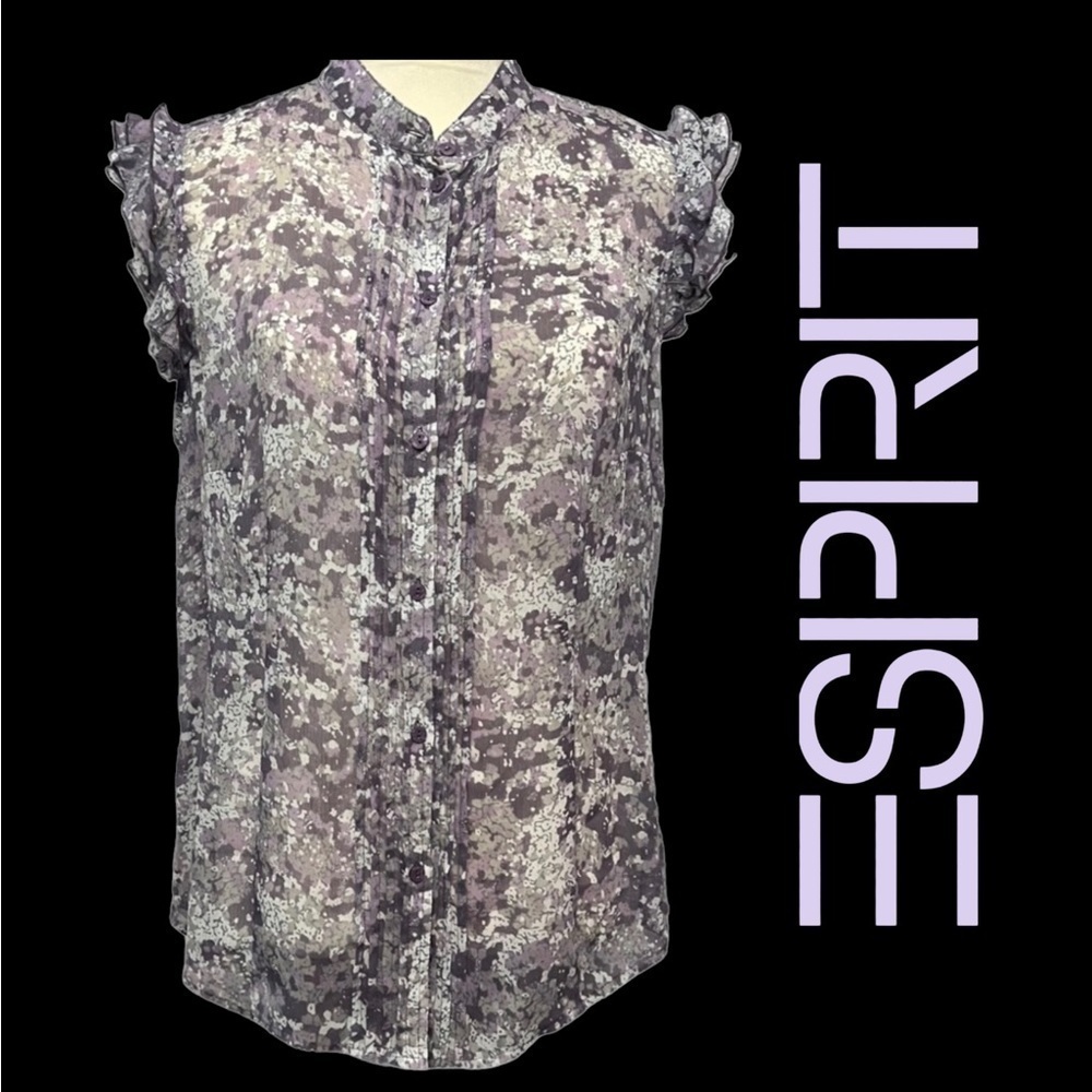 ESPRIT (EUC) Button Front Sleeveless Top Size XXL *See All Measurements**